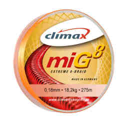 Шнур Climax MIG8 BRAID (fluo-orange) 0.14